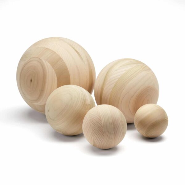 Wood Spheres (Set of 5 Unfinished  Wood)