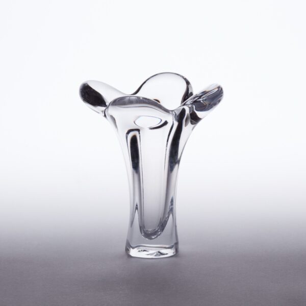 Vase Petaled Trumpet Asymmetrical Base Glass